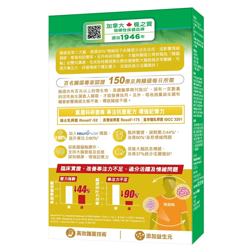ADRIEN GAGNON Focus & Anti-stress Probiotics 15 Billion (30 Capsules)