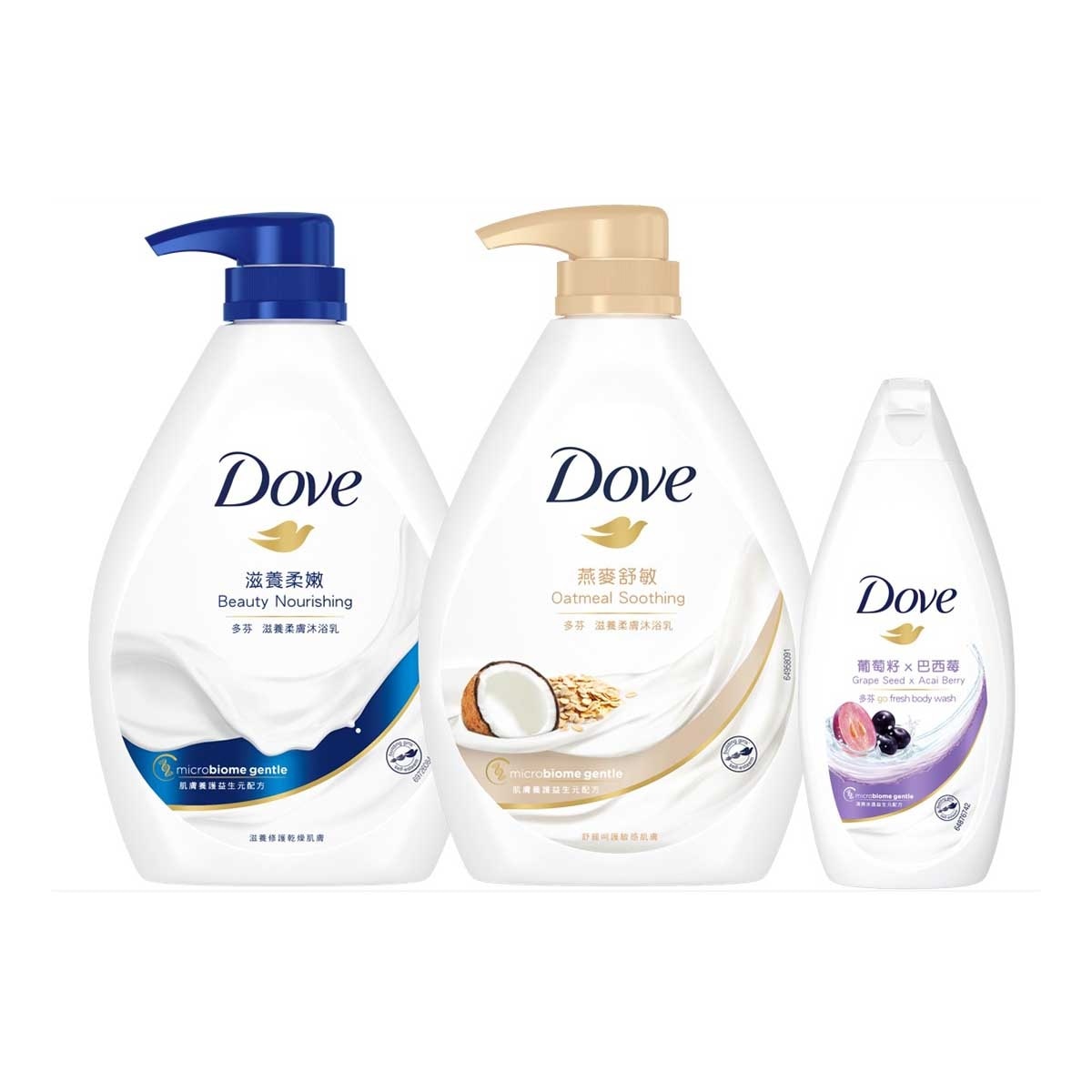 DOVE Dove Oatmeal 1000g + Bn 1000g + Free
