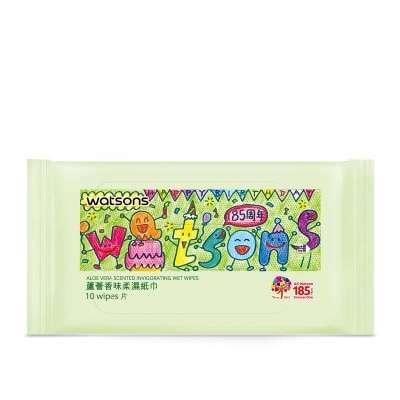 屈臣氏 185週年蘆薈清香潔膚濕紙巾