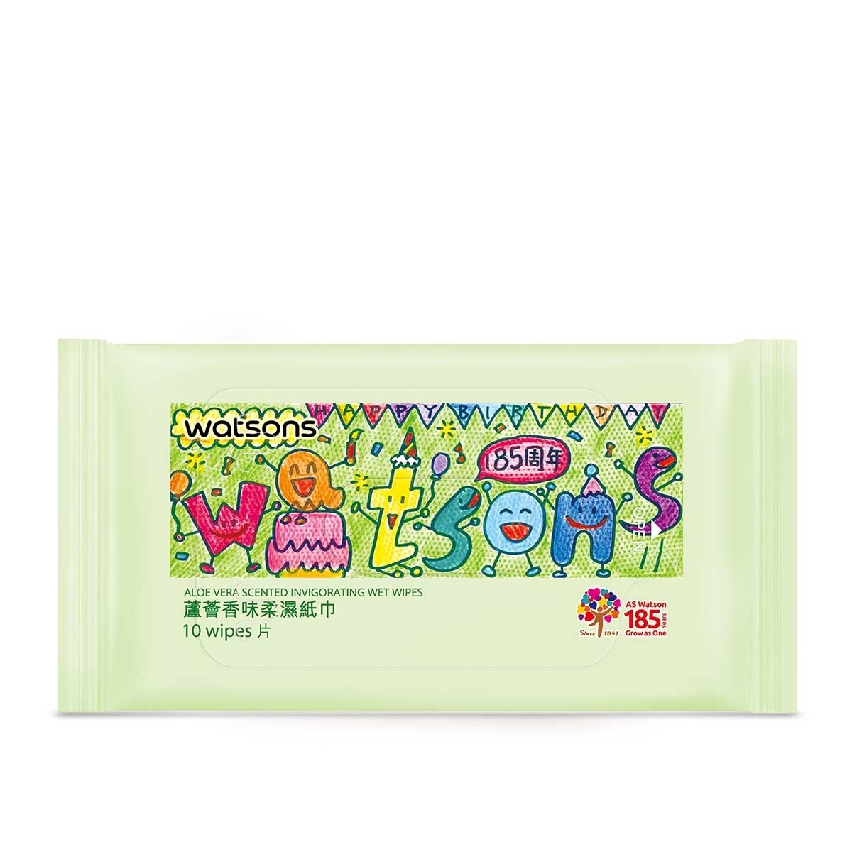 屈臣氏 185週年蘆薈清香潔膚濕紙巾