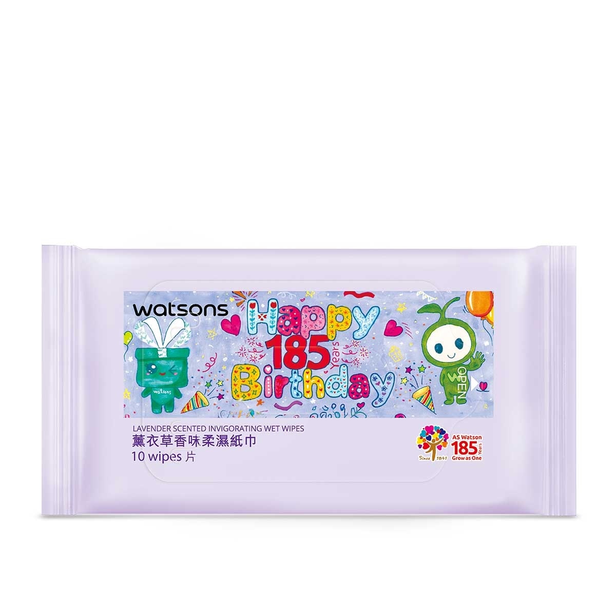屈臣氏 185週年薰衣草清香濕紙巾