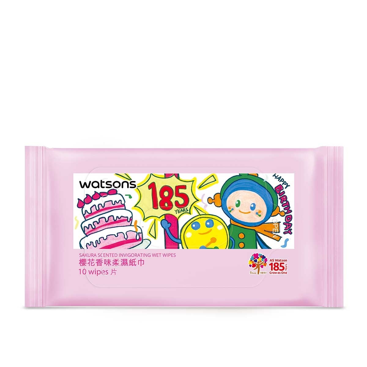 屈臣氏 185週年櫻花清香濕紙巾