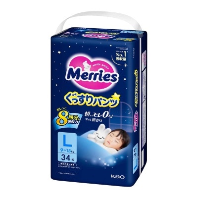 花王MERRIES MERRIES 超吸安睡褲 大碼 34片