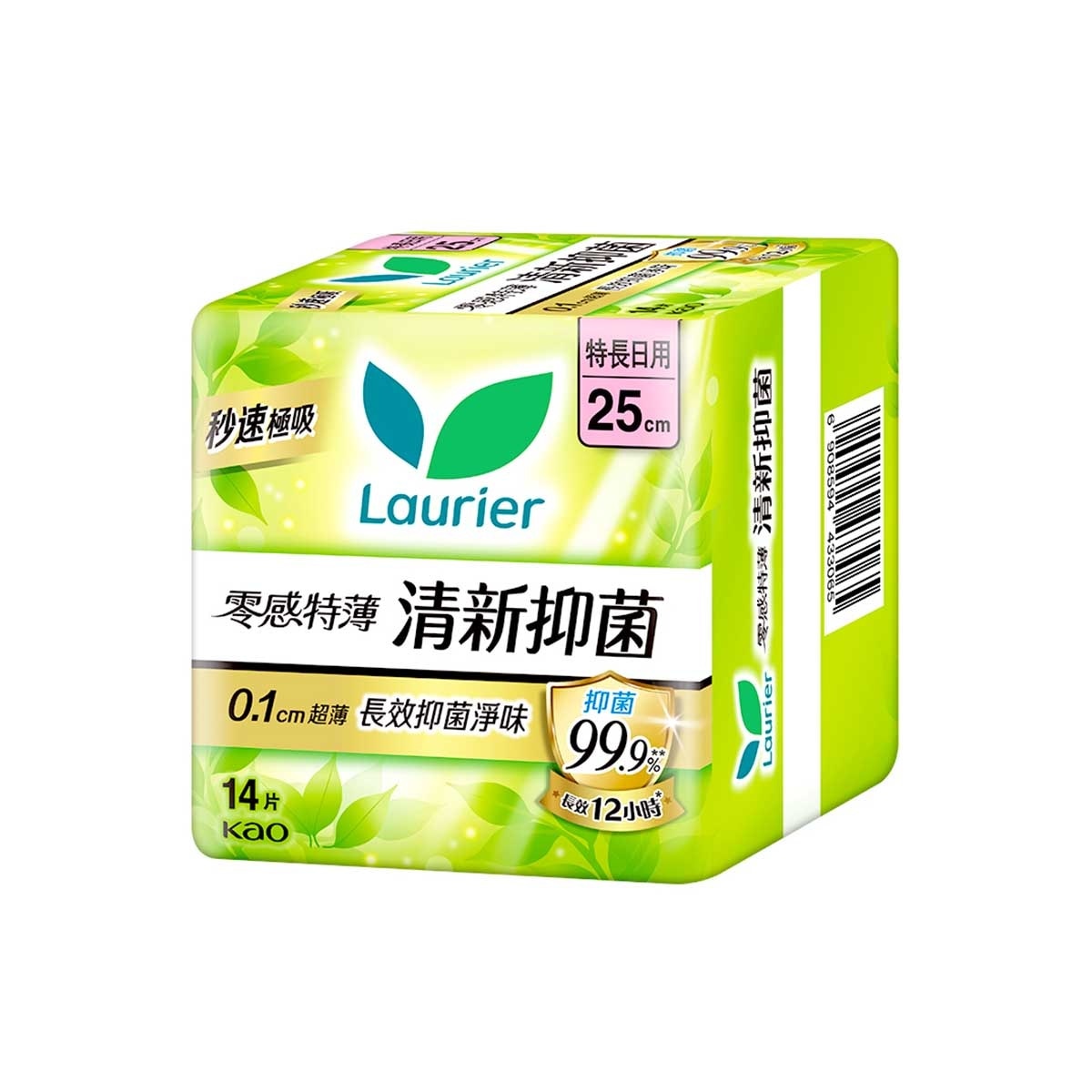 樂而雅 樂而雅零感特薄清新抑菌特長日用25cm 14片裝 image