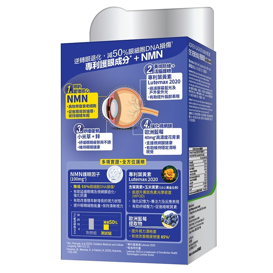 ADRIEN GAGNON Eye Renewal Lutein + Bilberry + Nmn (60 Caps) image