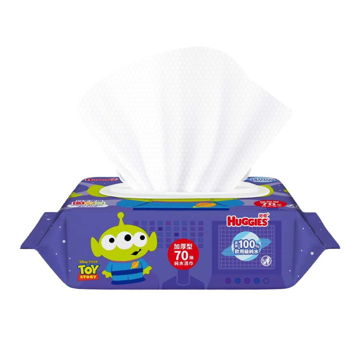 好奇 Huggies 純水嬰兒濕紙巾70片3包裝加蓋版(三眼仔) image