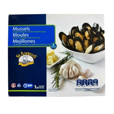 Salitage Fz Cooked Wh Sh. Mussels(but &garlic (frozen -18°c)