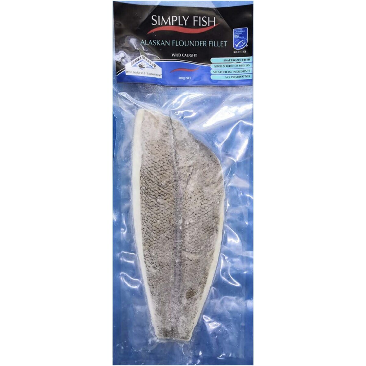 OCEAN MAN Frozen Alaskan Flounder Fillet (msc) (frozen -18°c