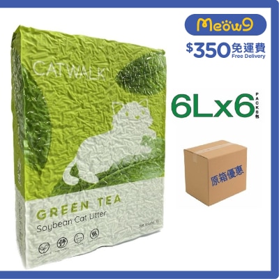 CATWALK - Green Tea Soybean Cat Litter (6Lx6pcs)- Catwalk