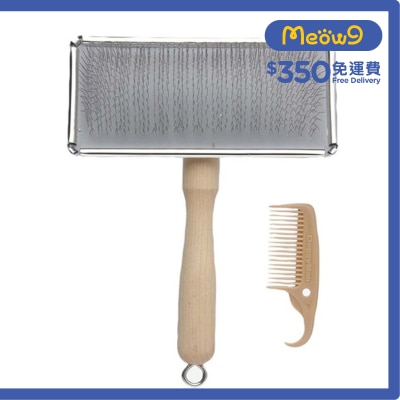 DOGGYMAN 木柄鋼絲梳 - 貓犬用(中) - DoggyMan