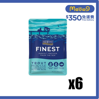 FISH4DOGS - [6包裝] FINEST 鱒魚慕絲 (100g x6) 狗濕糧 - FISH4DOGS