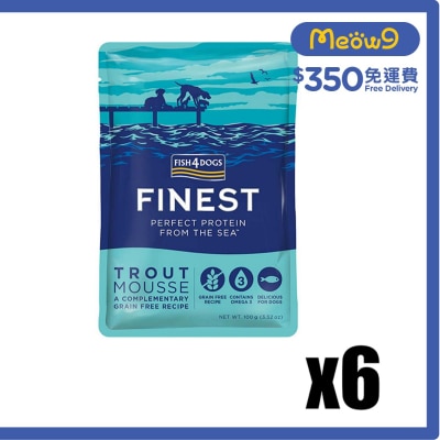 FISH4DOGS [6 Packs] FINEST Trout Mousse (100g x6) Dog Pouch- FISH4DOGS