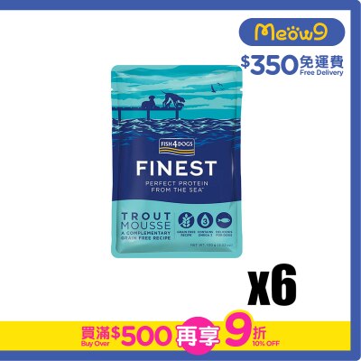 FISH4DOGS [6包裝] FINEST 鱒魚慕絲 (100g x6) 狗濕糧 - FISH4DOGS