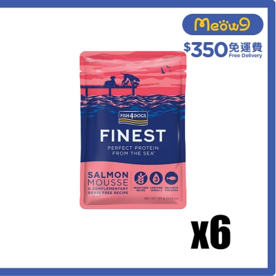 FISH4DOGS - [6包裝] FINEST 三文魚慕絲 (100g x6) 狗濕糧 - FISH4DOGS