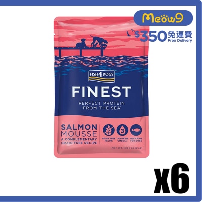 FISH4DOGS [6包裝] FINEST 三文魚慕絲 (100g x6) 狗濕糧 - FISH4DOGS