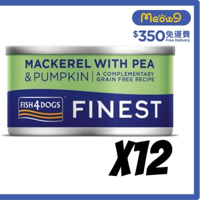 FISH4DOGS Fineset Mackerel with Pea&Pumpkin Dog Can (85gx12)- FISH4DOGS