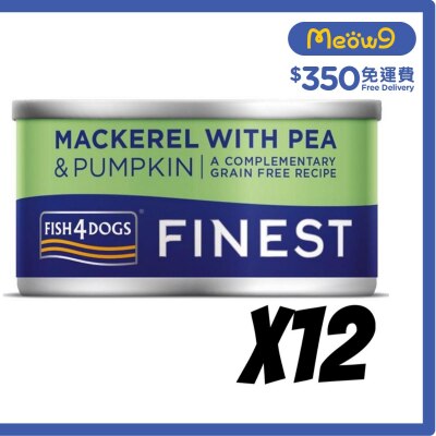 FISH4DOGS 鯖魚,豌豆,南瓜 狗罐頭 (85gx12) - FISH4DOGS