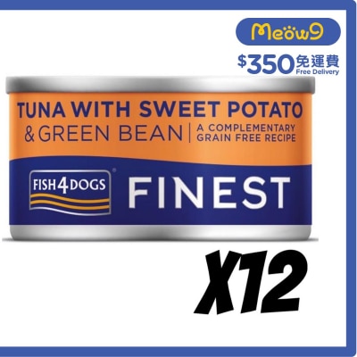 FISH4DOGS Fineset Tuna with Sweet Potato&Green Bean Dog Can (85gx12)- FISH4DOGS