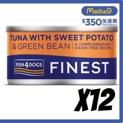 FISH4DOGS 吞拿魚,甜薯,青豆 狗罐頭(85gx12) - FISH4DOGS