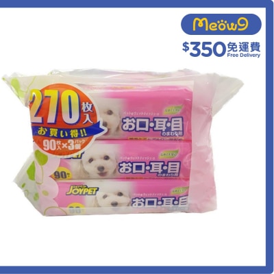 JOYPET 貓犬用 潔淨寵物濕紙巾 (90片 x 3包) - JOYPET