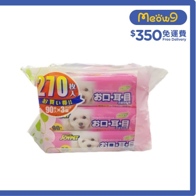 貓犬用 潔淨寵物濕紙巾 (90片 x 3包) - JOYPET