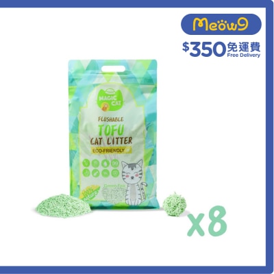 MAGIC CAT - [8包箱裝優惠]綠茶味 天然玉米豆腐貓砂 (6L x8) - MAGIC CAT