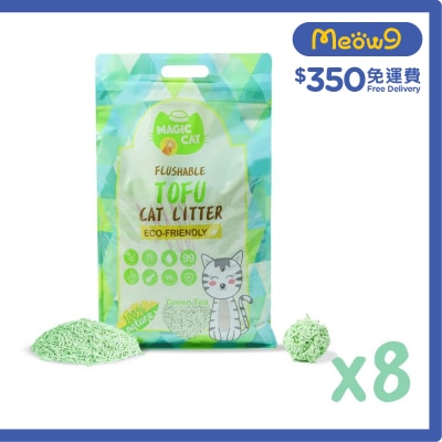 MAGIC CAT - [8包箱裝優惠]綠茶味 天然玉米豆腐貓砂 (6L x8) - MAGIC CAT