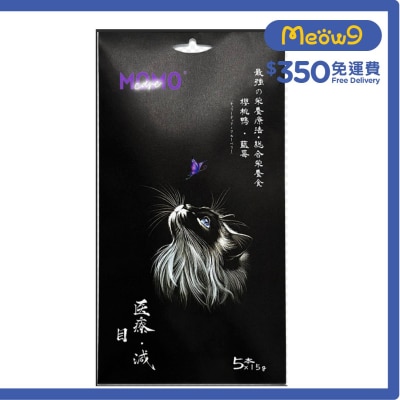 MOMOCARE 萌寵守護 - 貓主食肉泥條 - 櫻桃鴨+藍莓【目】(15g x 5本) - MOMOCARE