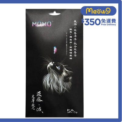 MOMOCARE 萌寵守護 - 貓主食肉泥條 - 鮭魚+鱈魚卵+南極磷蝦油【皮膚.被毛】(15g x 5本) - MOMOCARE