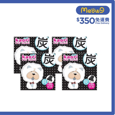 KAORI - 竹炭厚型寵物尿墊 (R) 33x45cm (尺半) 100片 x 4包 狗尿墊 - Kaori