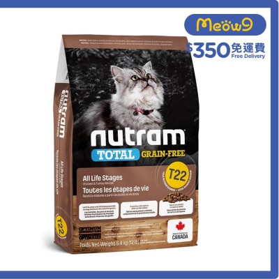 NUTRAM Total T22 無穀糧全貓*雞+火雞* (5.4kg) 貓糧 - nutram