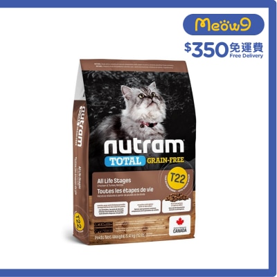 NUTRAM Total T22 Grain Free Chicken & Turkey (5.4kg) Cat Food  - nutram