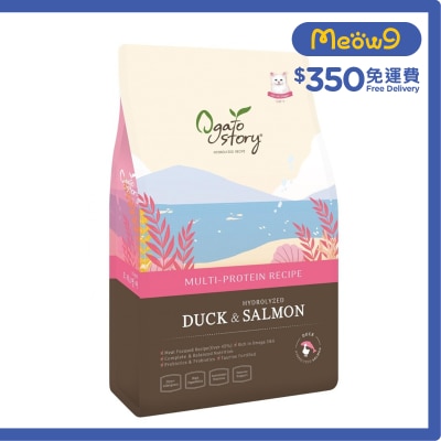 OGATO STORY 鴨肉 & 水解三文魚 多種蛋白配方 全貓糧 6kg (500g x12ea) 獨立包裝 - Ogato Story