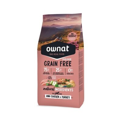 OWNAT Grain Free Mini Adult - Chicken & Turkey (1kg) Dry Dog Food- ownat