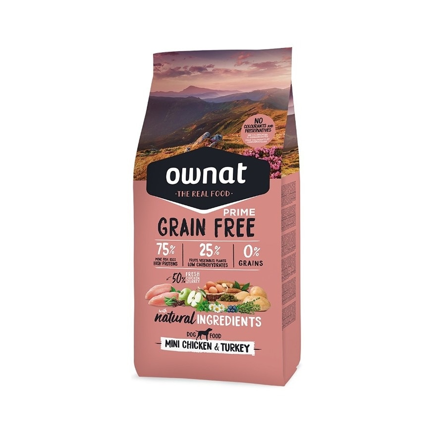 OWNAT Grain Free Mini Adult - Chicken & Turkey (1kg) Dry Dog Food- ownat