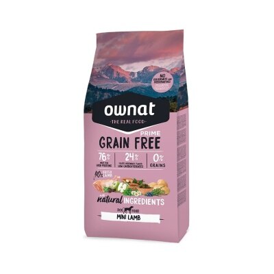 OWNAT Grain Free Mini Adult - Lamb (3kg) Dry Dog Food  - ownat