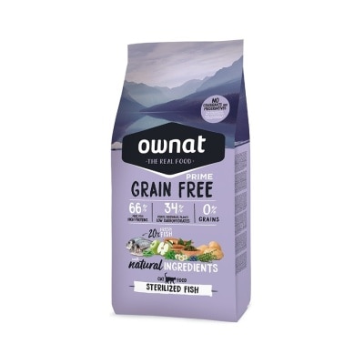 OWNAT Grain Free Sterilised (Fish, 3kg) All Aged Cat Food - ownat