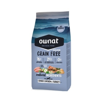 OWNAT Grain Free Senior - Chicken & Turkey (12kg) Dry Dog Food - ownat