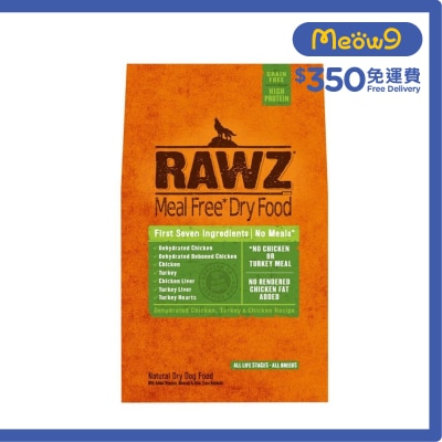 RAWZ 無穀物 脱水雞肉,火雞,雞肉 全犬乾糧 (3.5lb) 納茲 - RAWZ