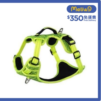 ROGZ Utility雙扣H型胸背帶(M) - 螢光黃 中型狗 - Rogz