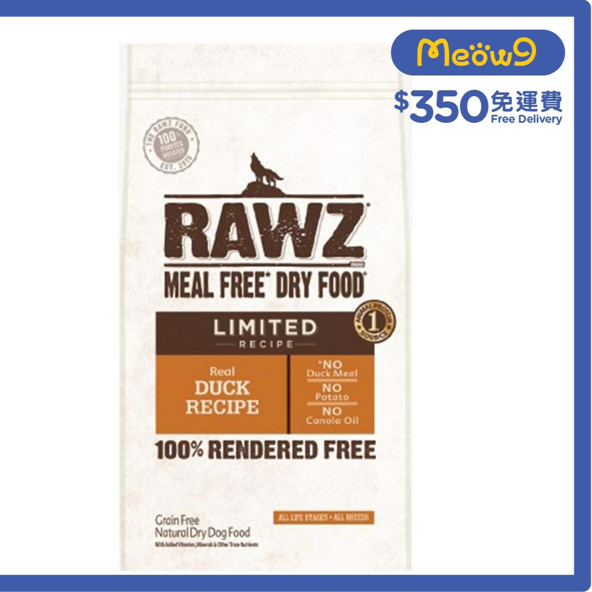 RAWZ 無穀物 單一動物蛋白來源配方 - 鴨肉 全犬乾糧 (20lb) - RAWZ