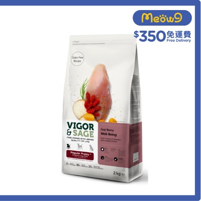 VIGOR & SAGE Ginseng Well-Being Regular Adult Dry Dog Food 2KG- VIGOR & SAGE