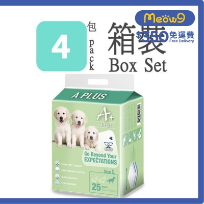 A PLUS - 強力吸水除臭寵物尿墊 (L) 60x90cm - 25片 x 4包 (Box Set) - A PLus 狗尿墊
