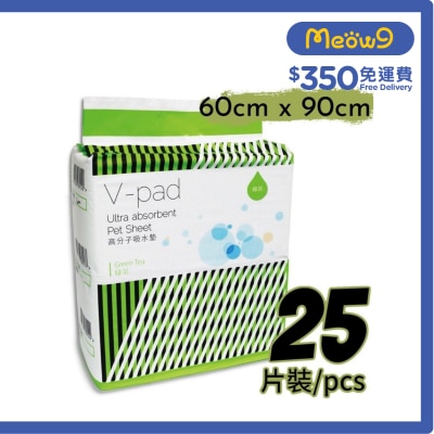 威龍 [V - Pad]*綠茶* 高分子吸水 寵物 狗尿墊 (60*90cm) (25片) - 威龍