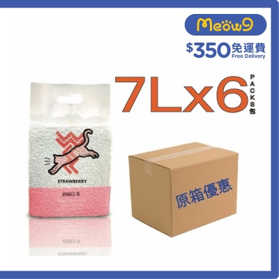 WEWE [箱裝優惠]玫瑰草莓味秒結豆腐貓砂 (7L x 6) - WEWE