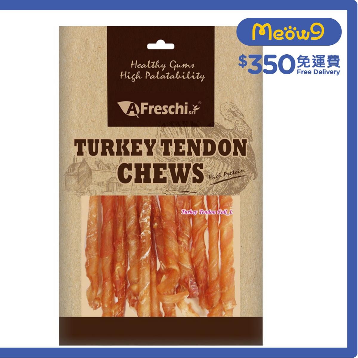 A FRESCHI SRI Turkey Tendon Coil - Long Dental Chew (80g) Dog Snacks - A Freschi Srl