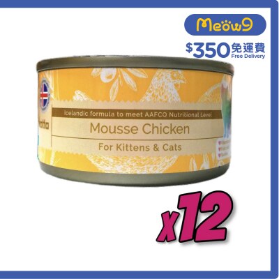 ASTKATTA 全天然純雞肉慕絲 幼貓,成貓主食罐頭 (80gx12) Astkatta 
