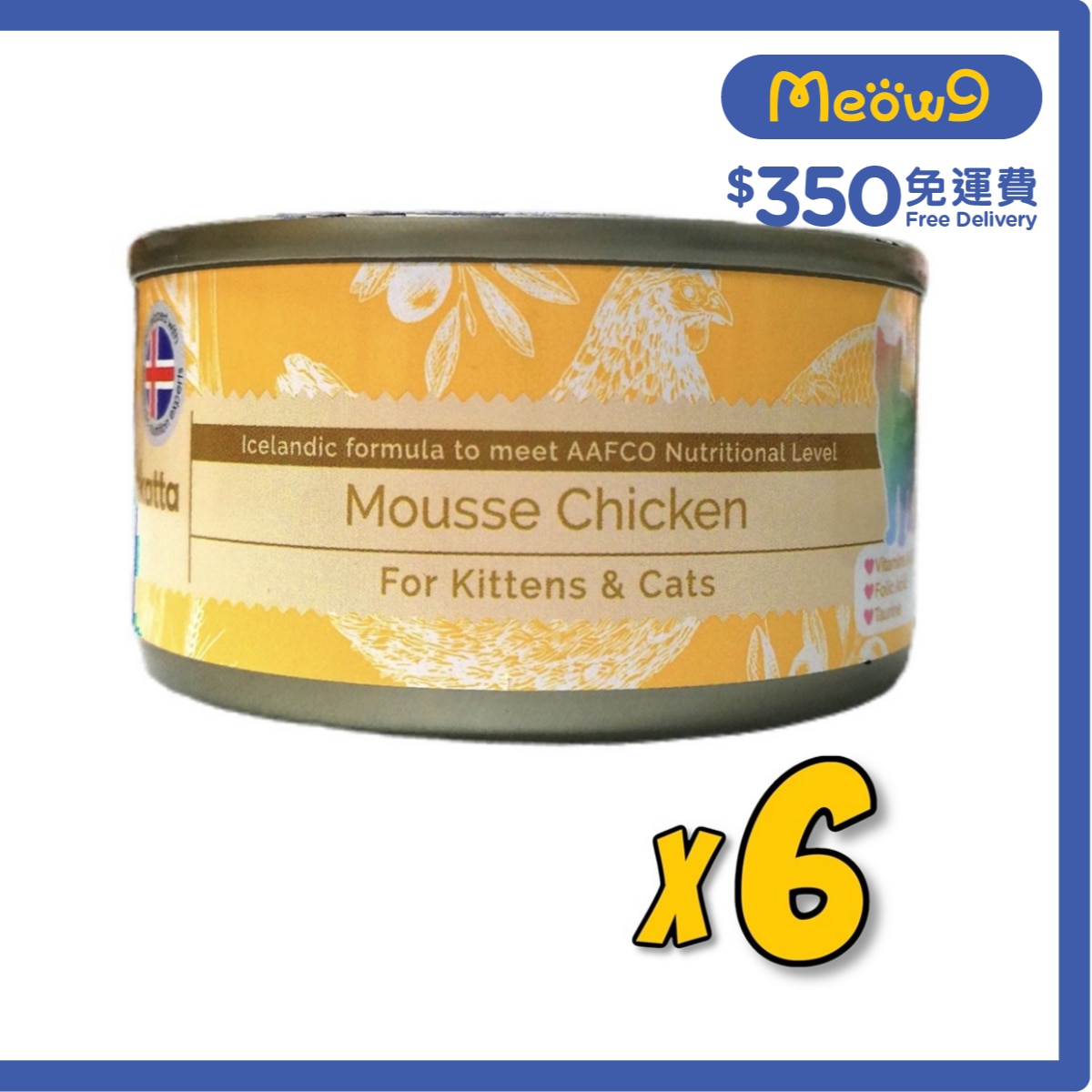 ASTKATTA 全天然純雞肉慕絲 幼貓,成貓主食罐頭 (80gx6) Astkatta 