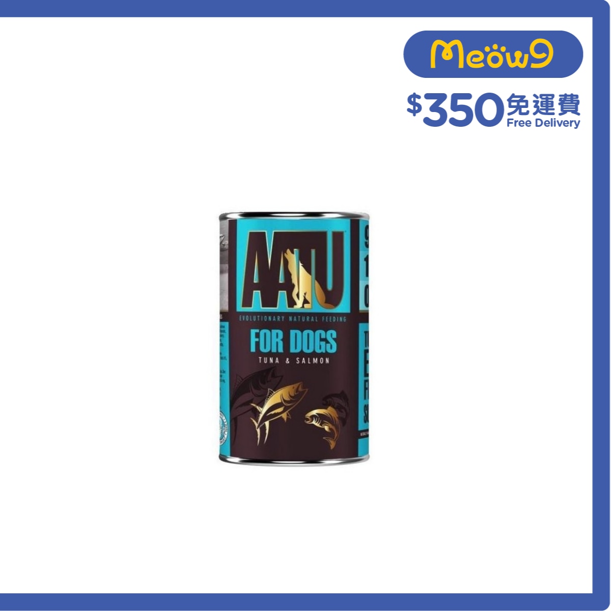 AATU 90/10 吞拿魚,三文魚 全犬配方罐頭 (400g) - AATU 