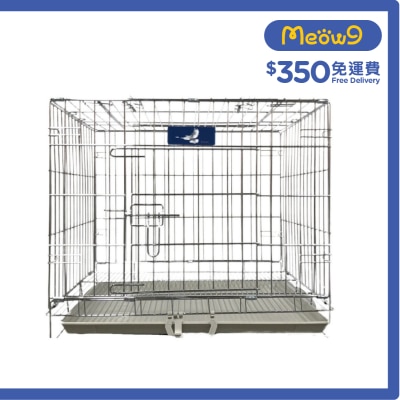 PIGEON Double Door Folding Metal Dog Cage (Silver Colour) Dog & Cat (60x42x51) Pigeon image